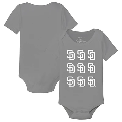 Infant Tiny Turnip Gray San Diego Padres Logo Grid Bodysuit