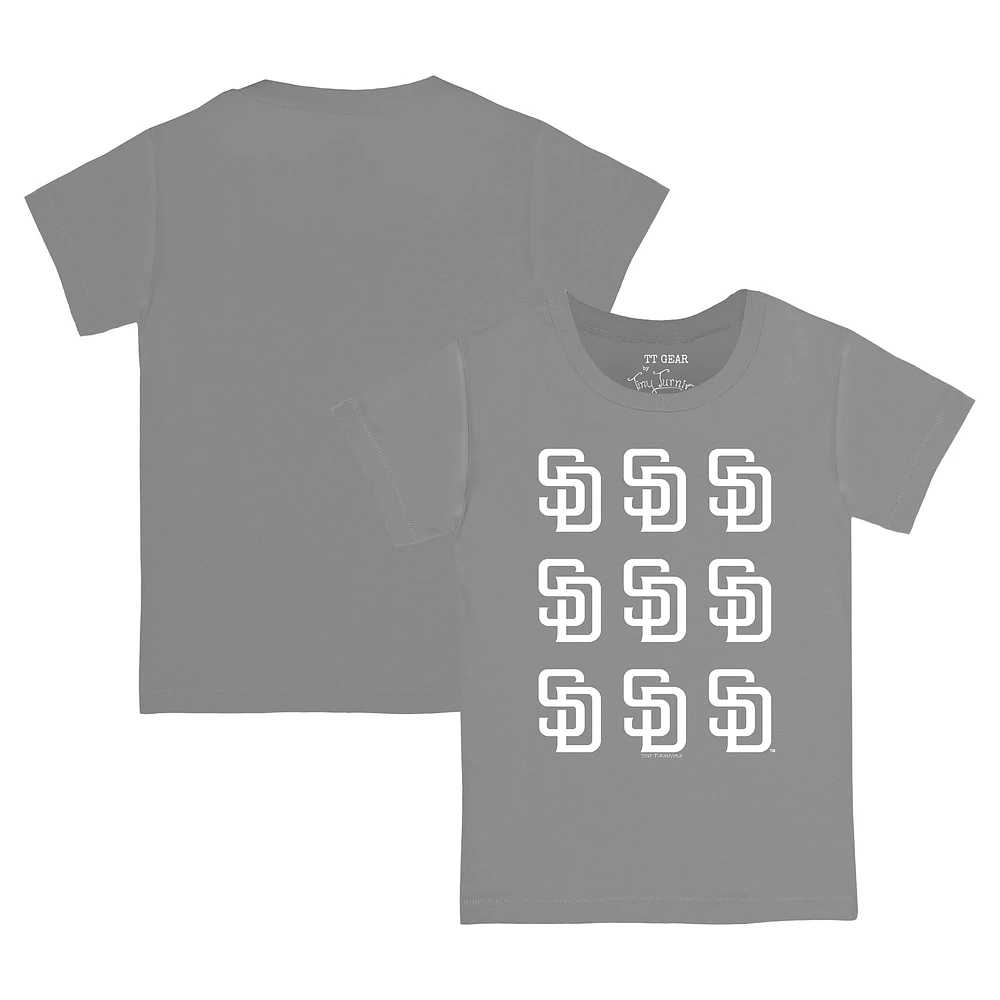 Infant Tiny Turnip Gray San Diego Padres Logo Grid T-shirt