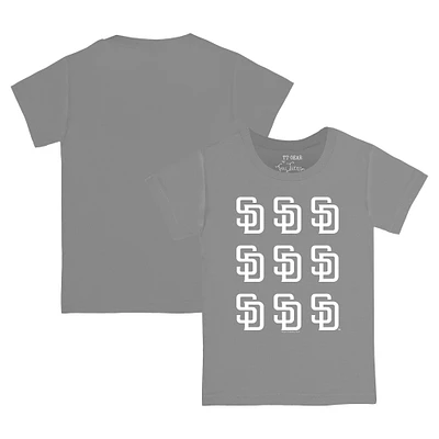 Infant Tiny Turnip Gray San Diego Padres Logo Grid T-shirt