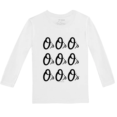 Infant Tiny Turnip White Baltimore Orioles Logo Grid Long Sleeve T-Shirt