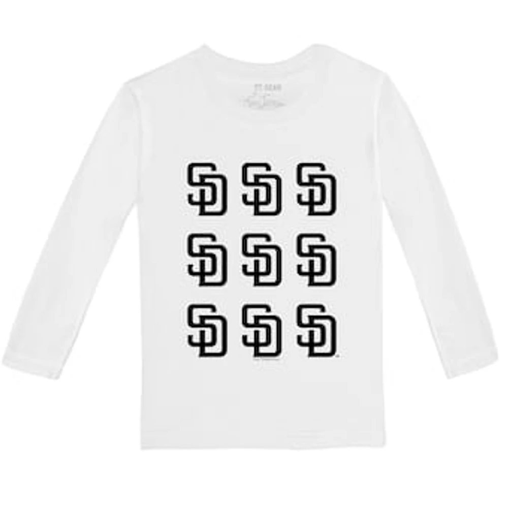 Infant Tiny Turnip White San Diego Padres Logo Grid Long Sleeve T-Shirt
