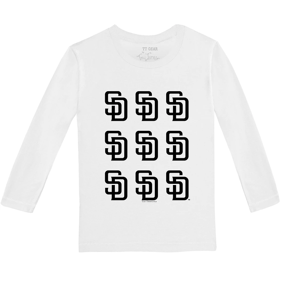 Infant Tiny Turnip White San Diego Padres Logo Grid Long Sleeve T-Shirt