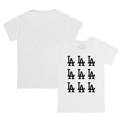Infant Tiny Turnip White Los Angeles Dodgers Logo Grid T-Shirt