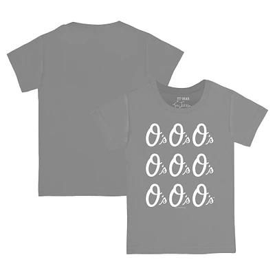 Toddler Tiny Turnip Gray Baltimore Orioles Logo Grid T-Shirt
