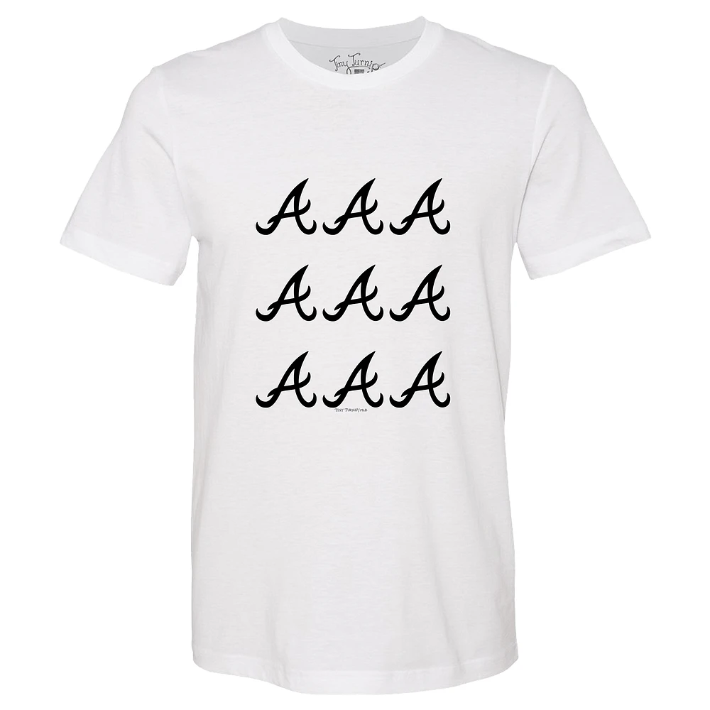 Women's Tiny Turnip White Atlanta Braves Logo Grid T-Shirt