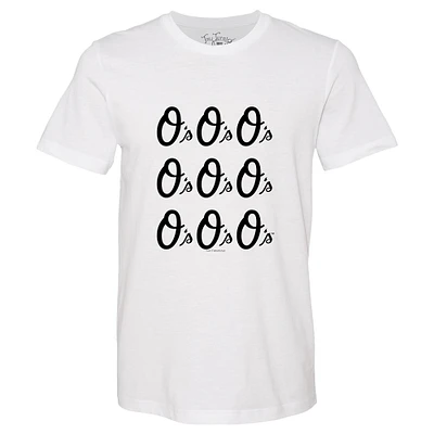 Women's Tiny Turnip White Baltimore Orioles Logo Grid T-Shirt
