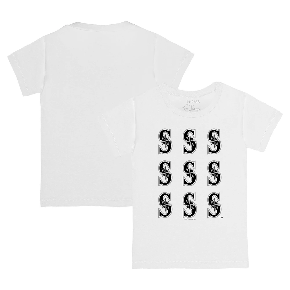 Youth Tiny Turnip White Seattle Mariners Logo Grid T-Shirt