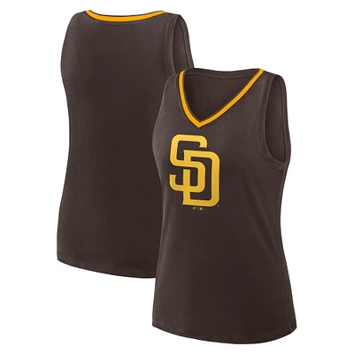 Women's Brown San Diego Padres Plus Sized Stellar Win V-Neck Tank Top