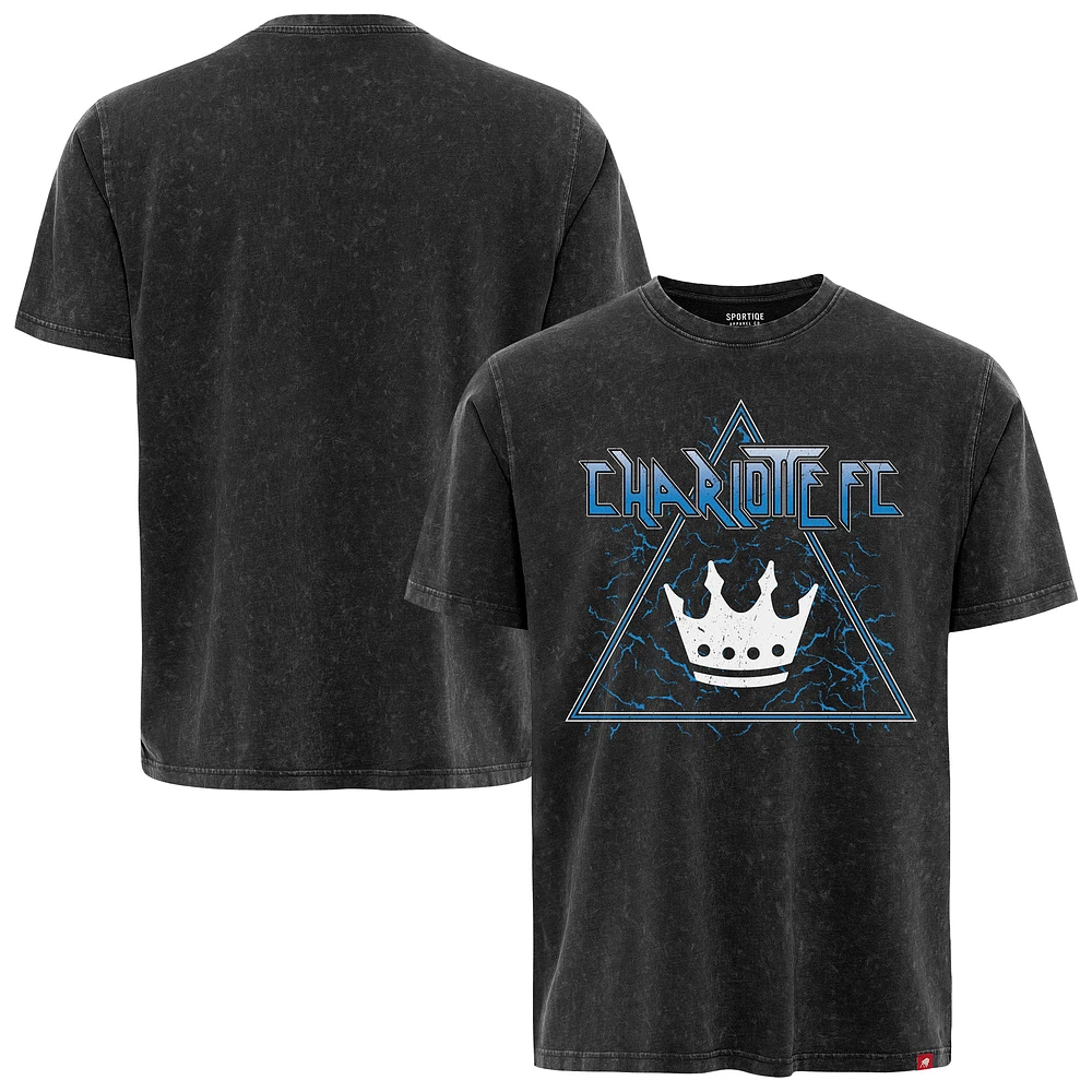 Men's Sportiqe Charcoal Charlotte FC Distressed Angus T-Shirt