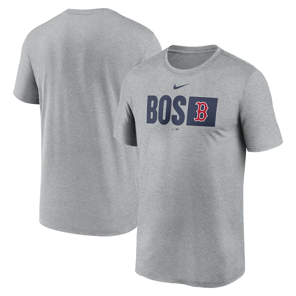 Men's Nike Heather Gray Boston Red Sox Tricode Legend Performance T-Shirt