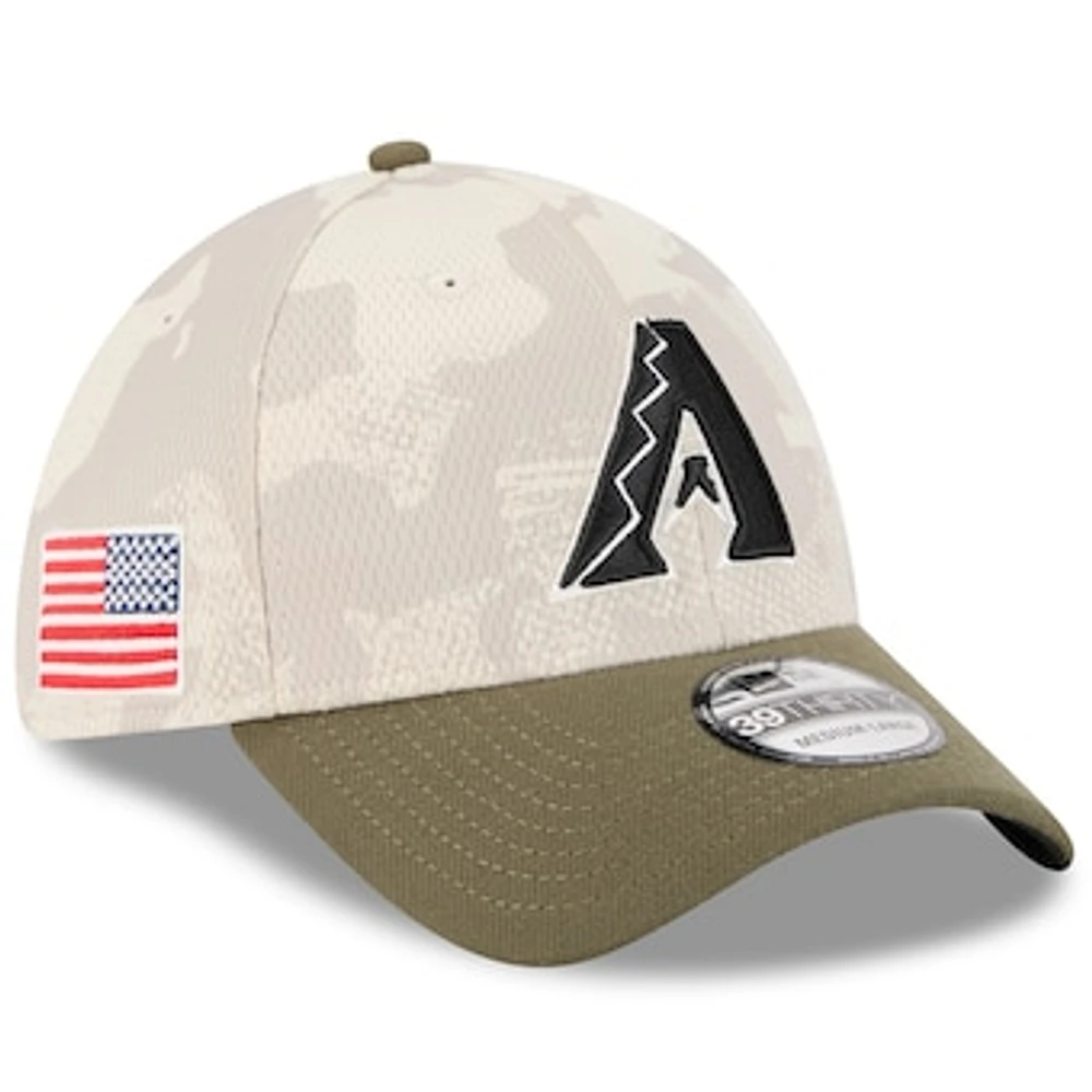 Men's New Era Light Beige/Olive Arizona Diamondbacks 2025 Armed Forces Day 39THIRTY Flex Hat