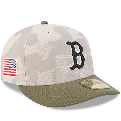 Men's New Era Light Beige/Olive Boston Red Sox 2025 Armed Forces Day 59FIFTY Fitted Hat