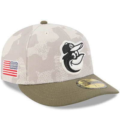 Men's New Era Light Beige/Olive Baltimore Orioles 2025 Armed Forces Day 59FIFTY Fitted Hat