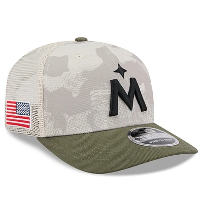 Men's New Era Light Beige/Olive Minnesota Twins 2025 Armed Forces Day 9SEVENTY Stretch-Snap Hat