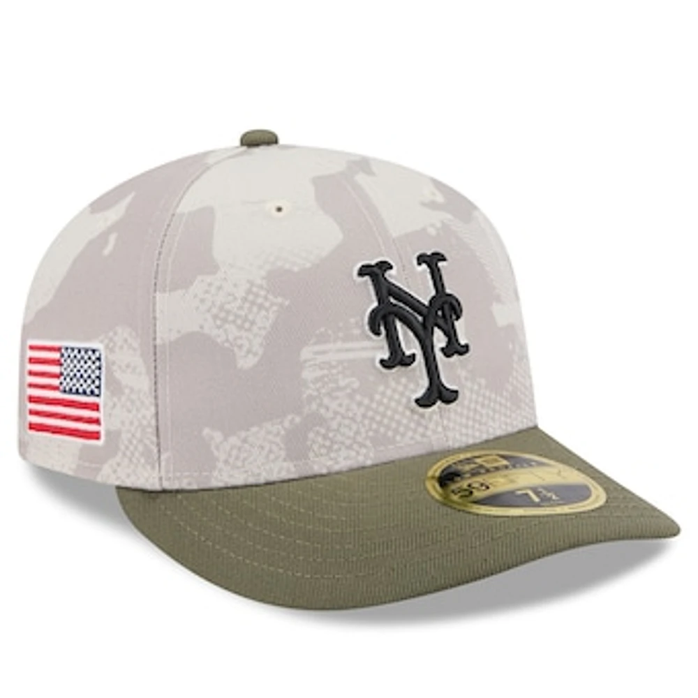 Men's New Era Light Beige/Olive New York Mets 2025 Armed Forces Day Low Profile 59FIFTY Fitted Hat