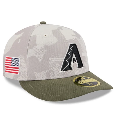 Men's New Era Light Beige/Olive Arizona Diamondbacks 2025 Armed Forces Day Low Profile 59FIFTY Fitted Hat