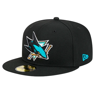 Men's New Era Black San Jose Sharks Core 59FIFTY Fitted Hat