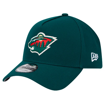 Men's New Era Green Minnesota Wild Core A-Frame 9FORTY Adjustable Hat