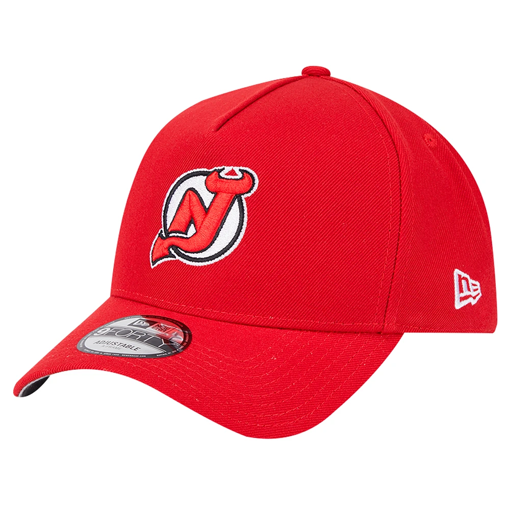 Men's New Era Red New Jersey Devils Core A-Frame 9FORTY Adjustable Hat
