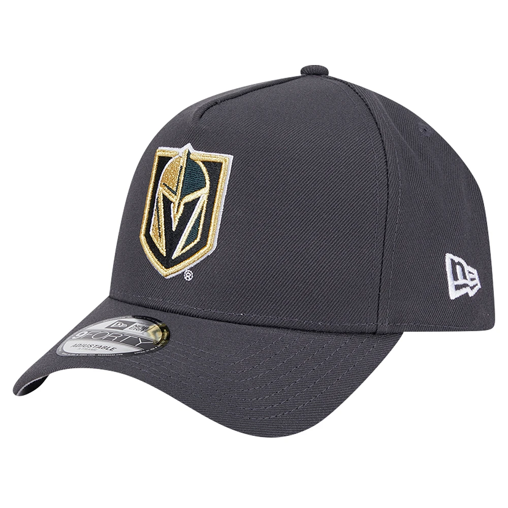 Men's New Era Gray Vegas Golden Knights Core A-Frame 9FORTY Adjustable Hat