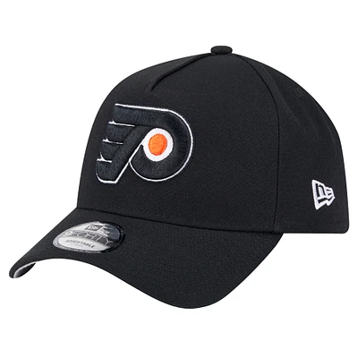 Men's New Era Black Philadelphia Flyers Core A-Frame 9FORTY Adjustable Hat