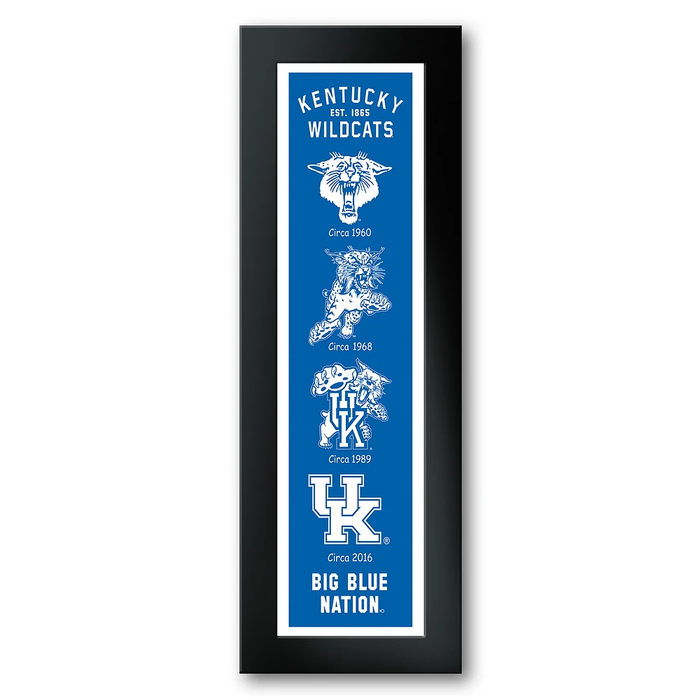 Kentucky Wildcats Framed 8" x 26" Logo Heritage Art Print