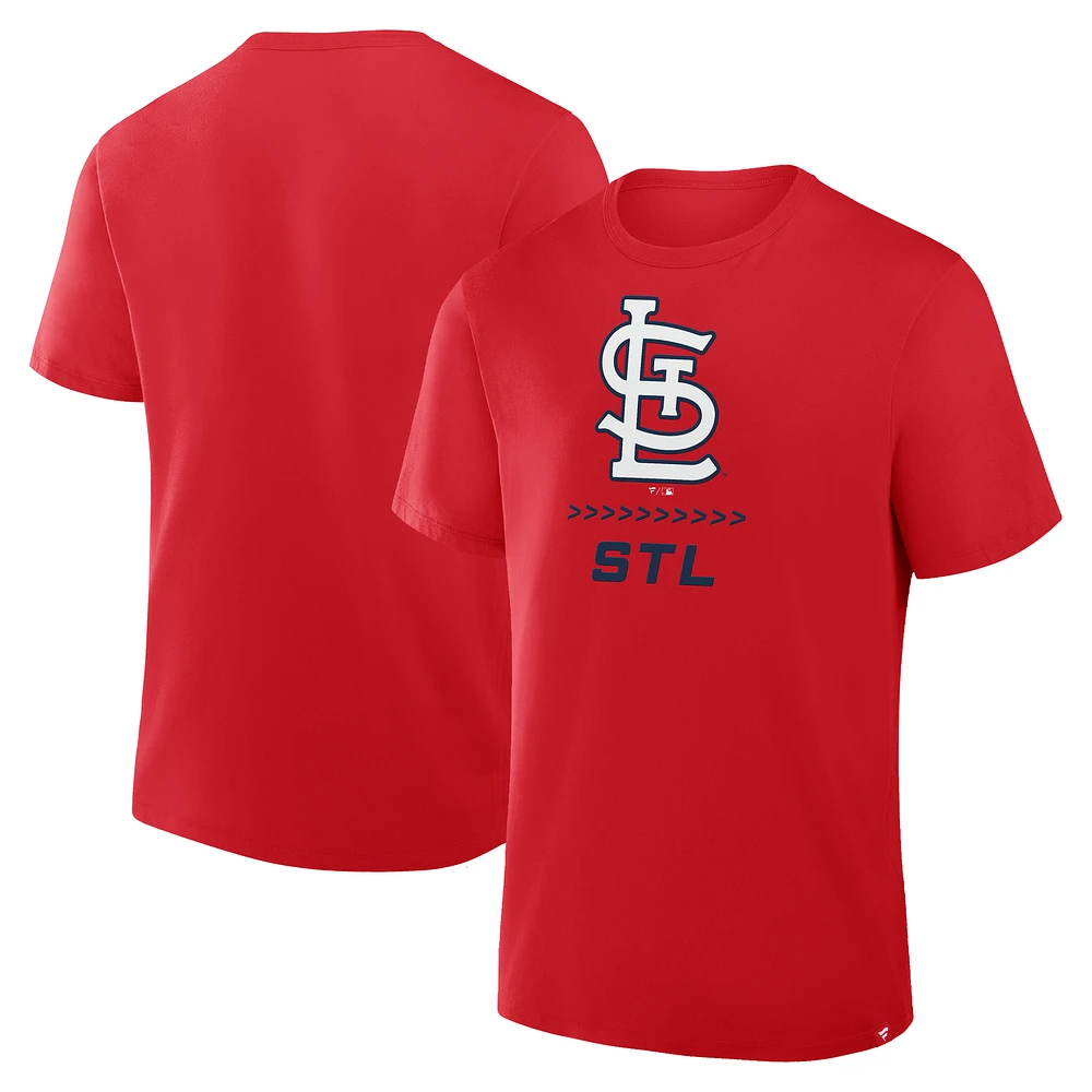 Men's Fanatics Red St. Louis Cardinals Clubhouse Legacy Side Swipe T-Shirt