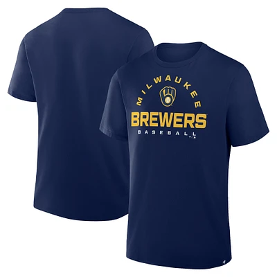 Men's Fanatics Navy Milwaukee Brewers Clubhouse Legacy Primary Play T-Shirt