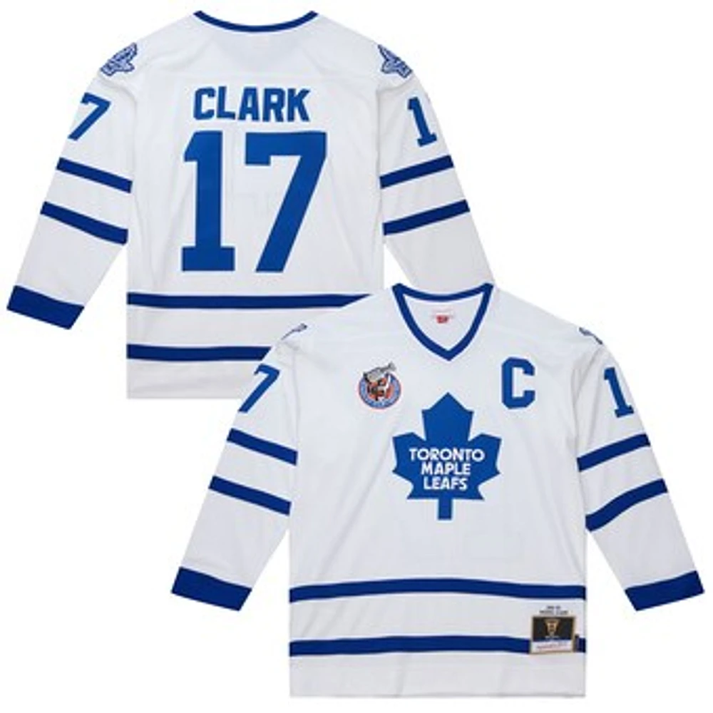 Men's Mitchell & Ness Wendel Clark White Toronto Maple Leafs 1992/93 Throwback Powerplay Jersey
