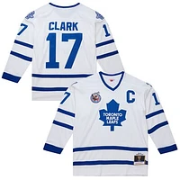 Men's Mitchell & Ness Wendel Clark White Toronto Maple Leafs 1992/93 Throwback Powerplay Jersey