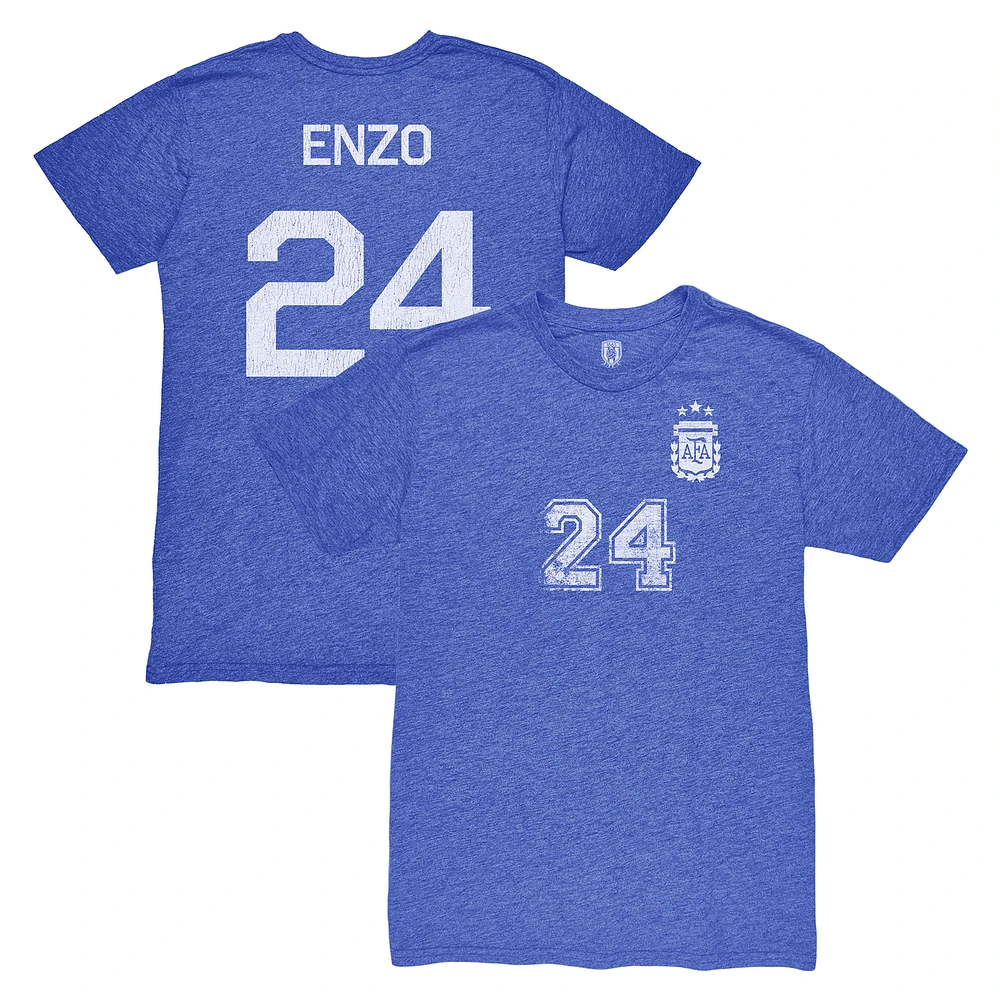 Men's 1863FC Enzo Fernández Argentina National Team Player Vintage Tri-Blend T-Shirt