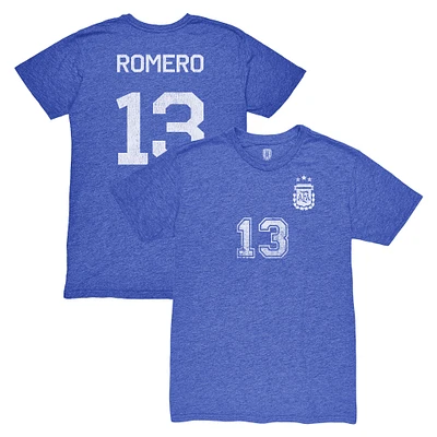 Men's 1863FC Cristian Romero Argentina National Team Player Vintage Tri-Blend T-Shirt