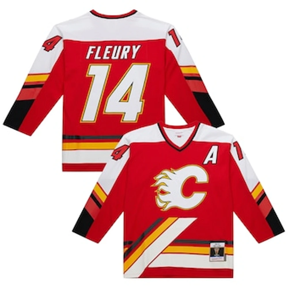 Men's Mitchell & Ness Theoren Fleury Black Calgary Flames 1994/95 Alternate Captain Power Play Throwback Jersey