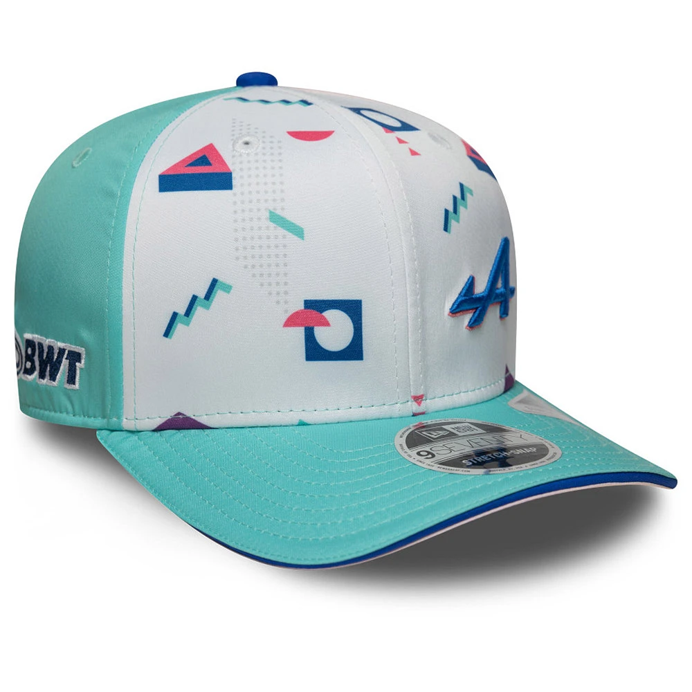 Men's New Era White/Aqua Alpine 2025 Miami Grand Prix 9SEVENTY Adjustable Hat