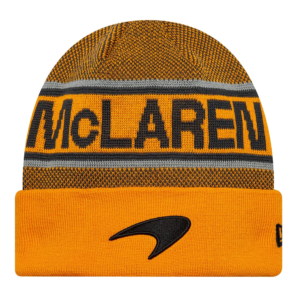 Men's New Era Orange McLaren F1 Team Cuffed Knit Hat