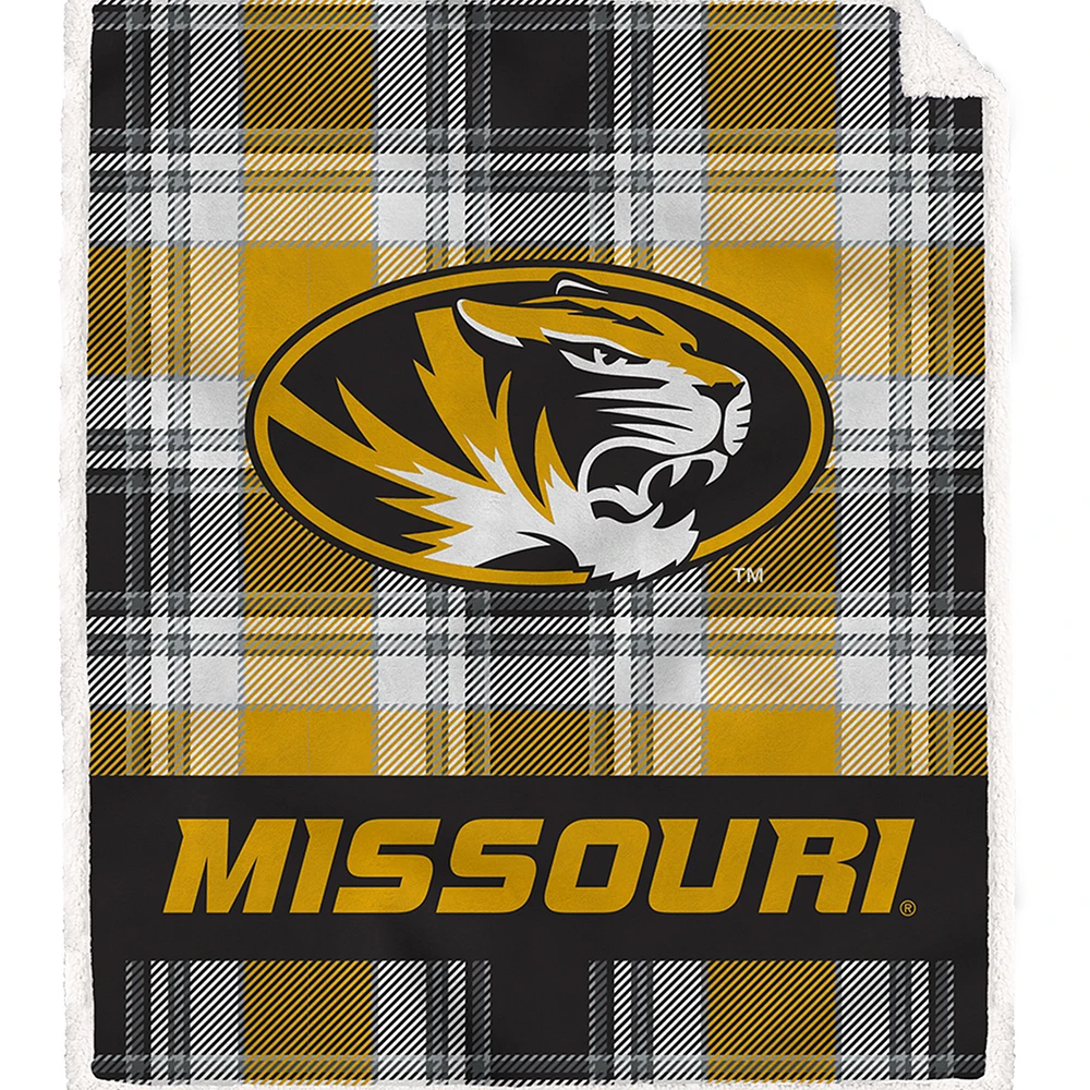 Pegasus Missouri Tigers 50" x 60" Bold Plaid Ultra Soft Sherpa Blanket