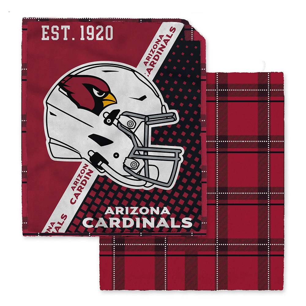 Pegasus Arizona Cardinals 60" x 80" Gradient Helmet Double-Sided Plaid Sherpa Blanket