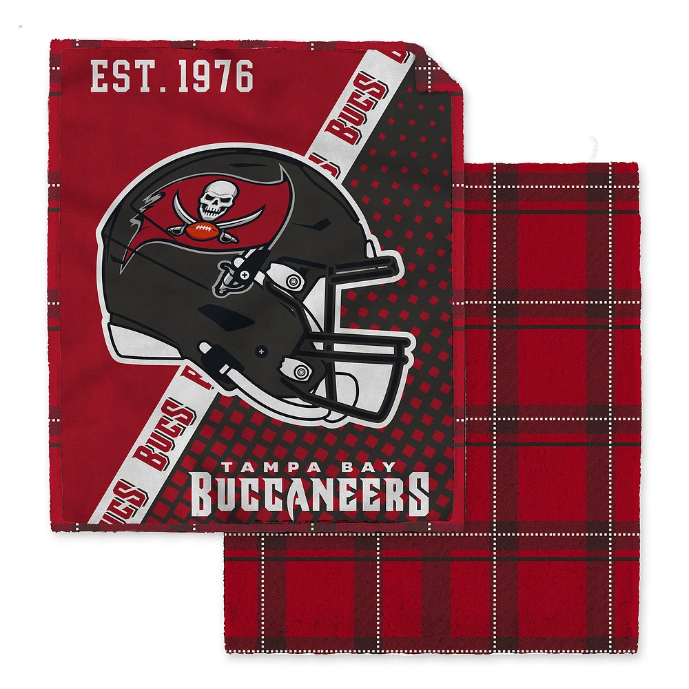 Pegasus Tampa Bay Buccaneers 60" x 80" Gradient Helmet Double-Sided Plaid Sherpa Blanket