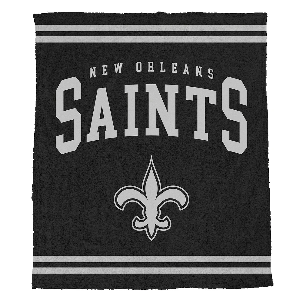 Pegasus New Orleans Saints 50" x 60" Midnight Logo Cozy Knit Blanket