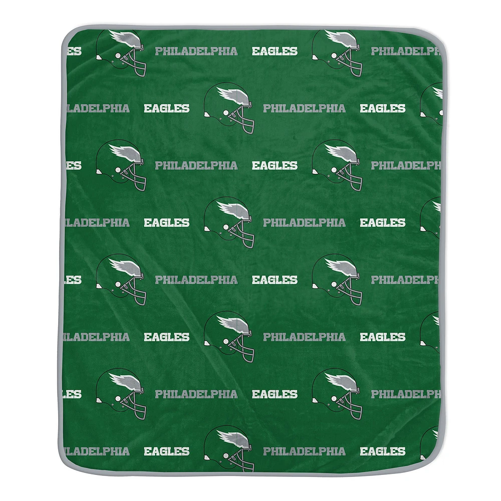 Pegasus Philadelphia Eagles 60" x 72" Repeat Helmet Wordmark Ultra Soft Blanket