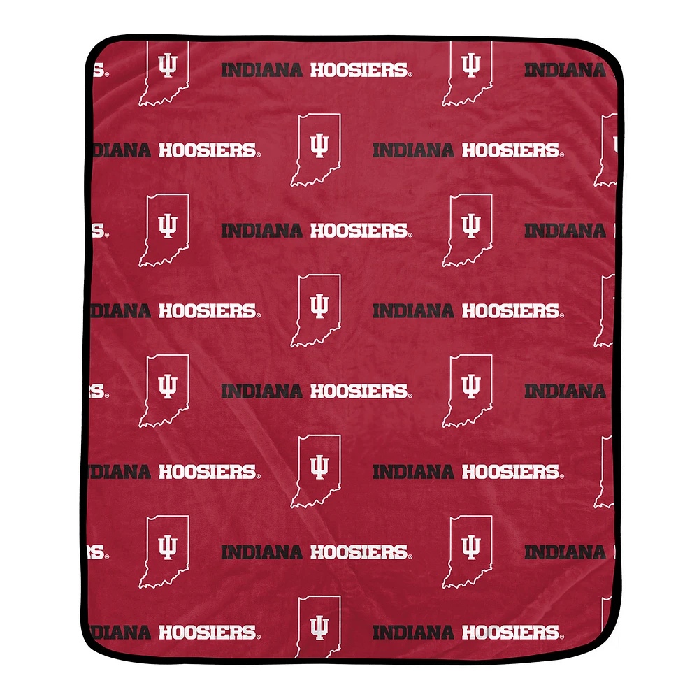 Pegasus Indiana Hoosiers 60" x 72" Repeat Logo Wordmark Ultra Soft Blanket