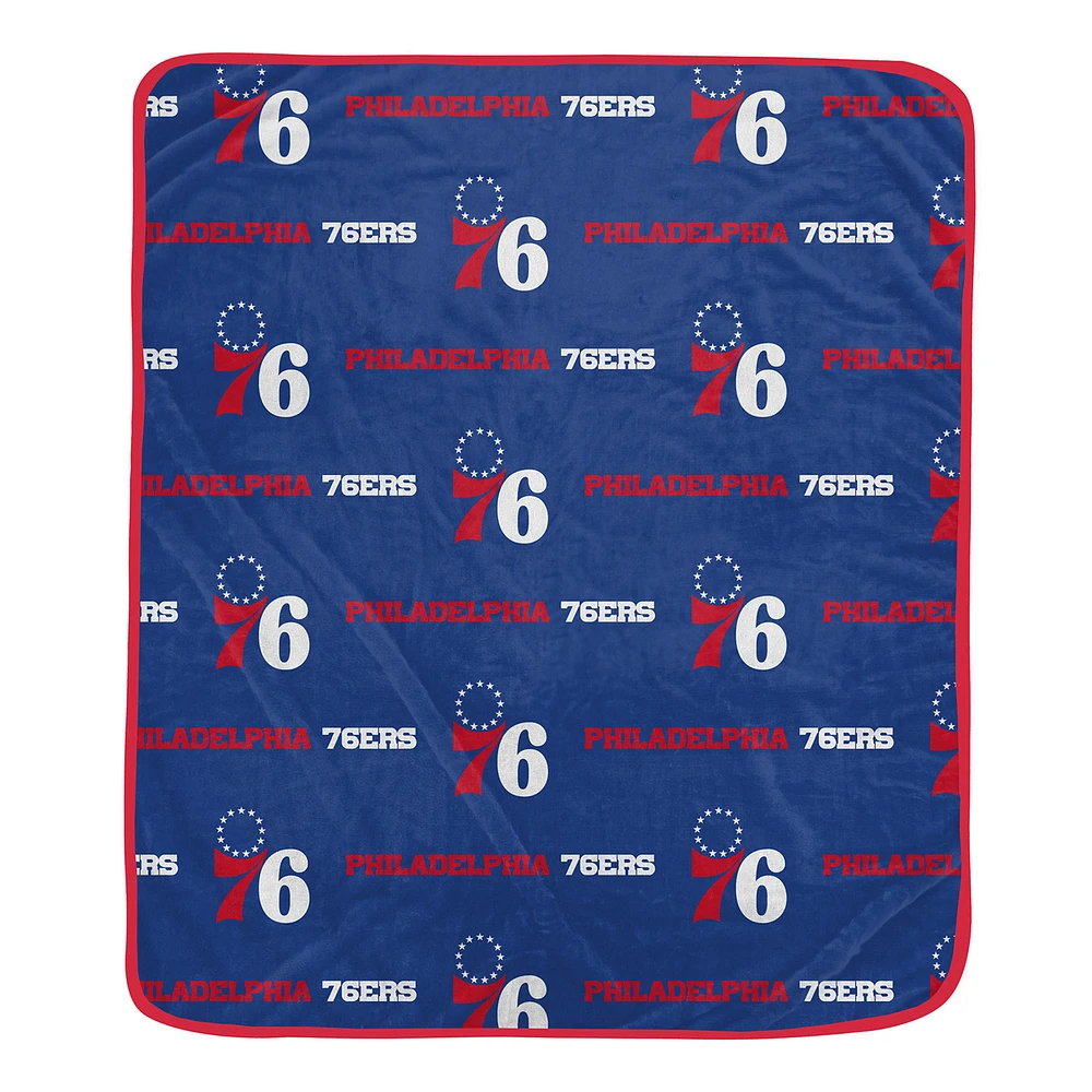 Pegasus Philadelphia 76ers 60" x 72" Repeat Logo Wordmark Ultra Soft Blanket