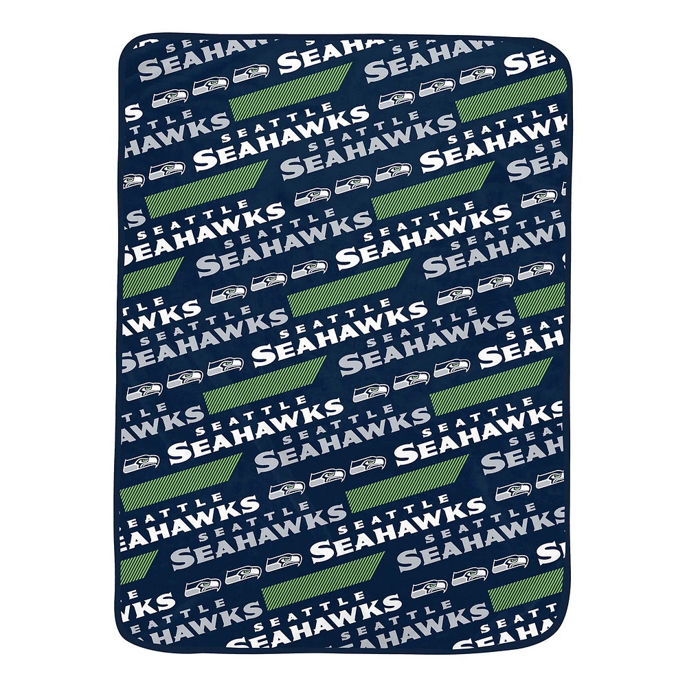 Pegasus Seattle Seahawks 60" x 72" Slanted Half-Stripe Wordmark Ultra Soft Blanket