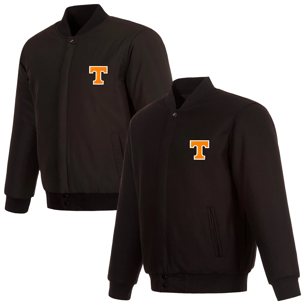 Men's JH Design Black Tennessee Volunteers Reversible Full-Zip Jacket