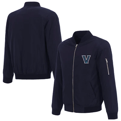 Men's JH Design Navy Villanova Wildcats Full-Zip Bomber Jacket