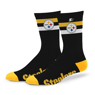 Unisex Starter Pittsburgh Steelers Team Color Two-Stripe Crew Socks