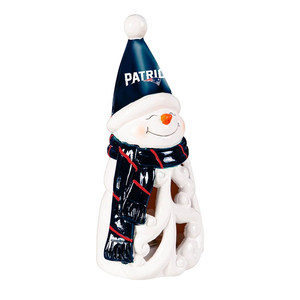 New England Patriots LED 8" Snowman Lit Garden Statue