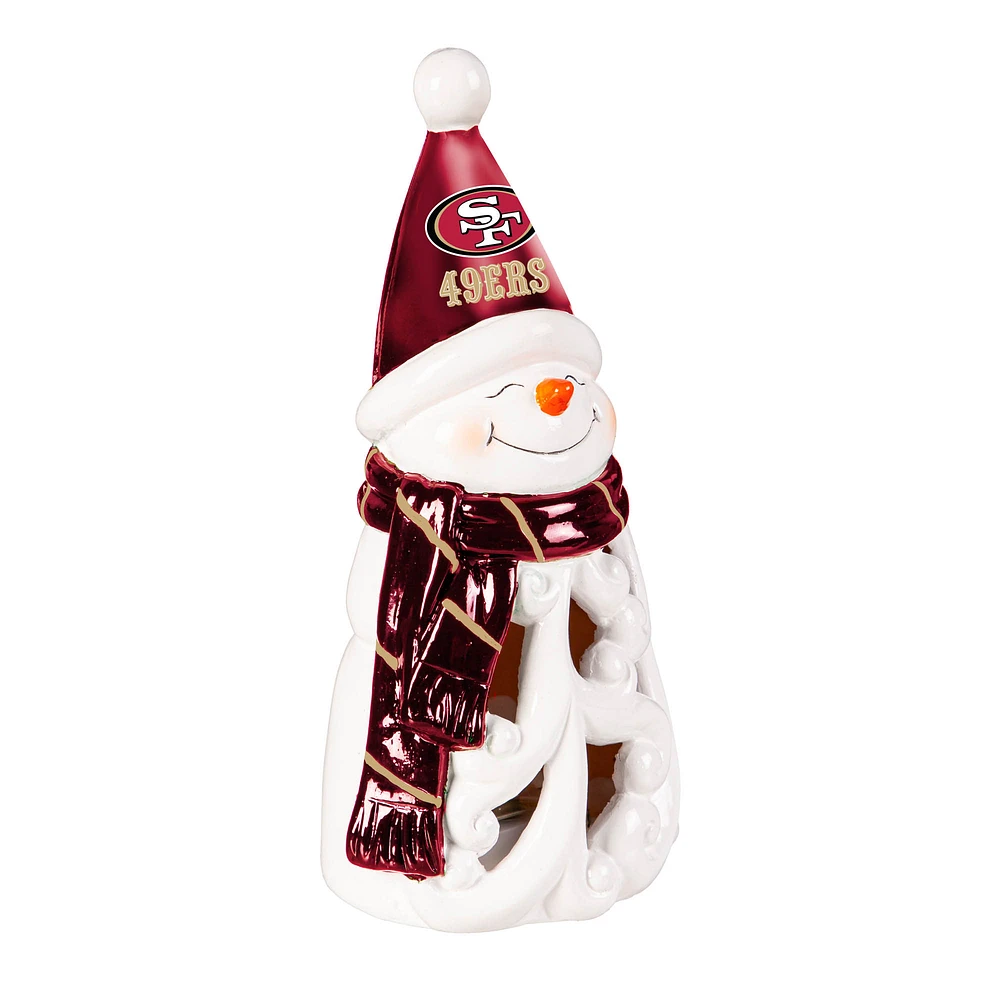 San Francisco 49ers LED 8" Snowman Lit Garden Statue