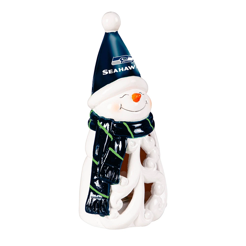 Seattle Seahawks LED 8" Snowman Lit Garden Statue