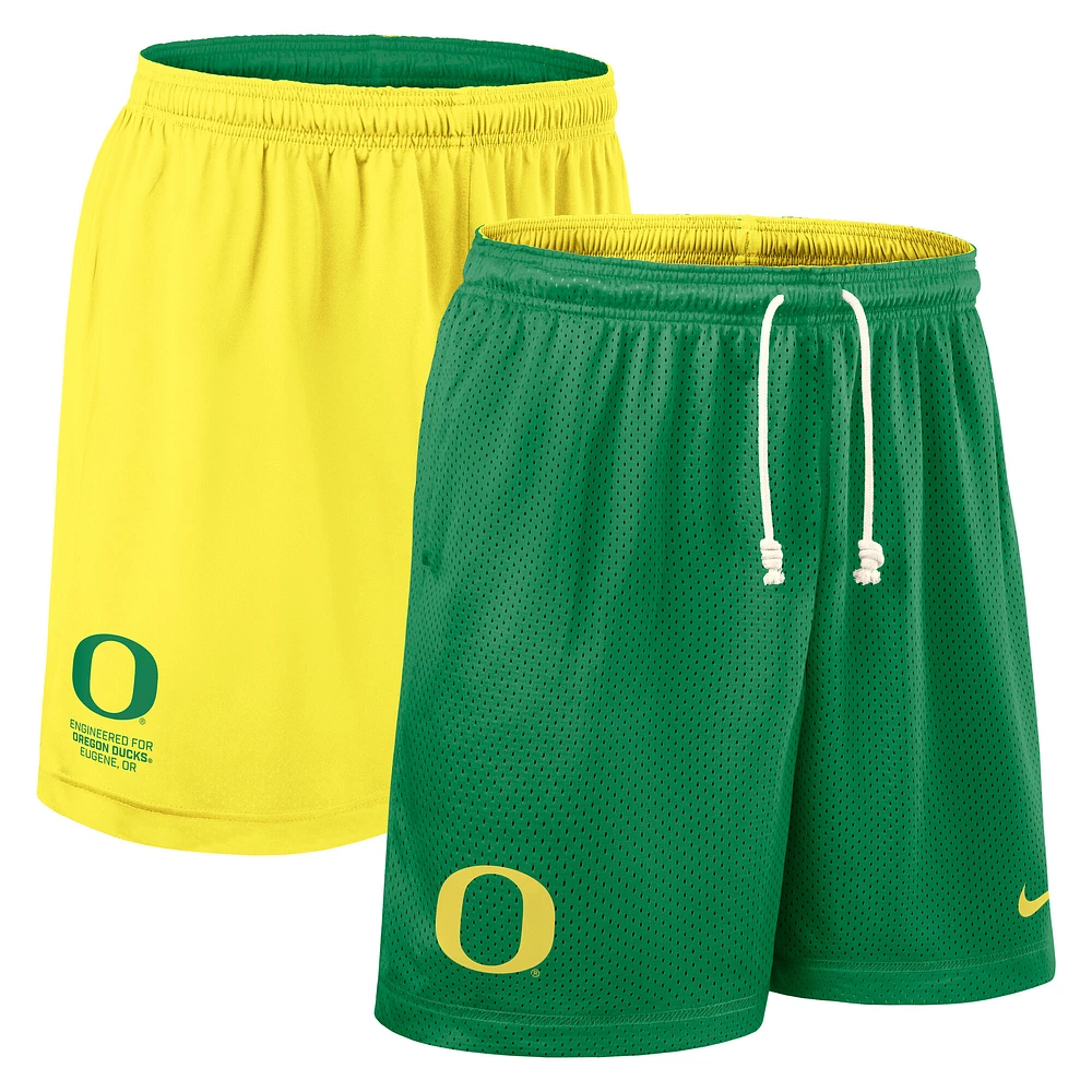 Men's Nike Green/Yellow Oregon Ducks 2025 Sideline Reversible Performance Shorts